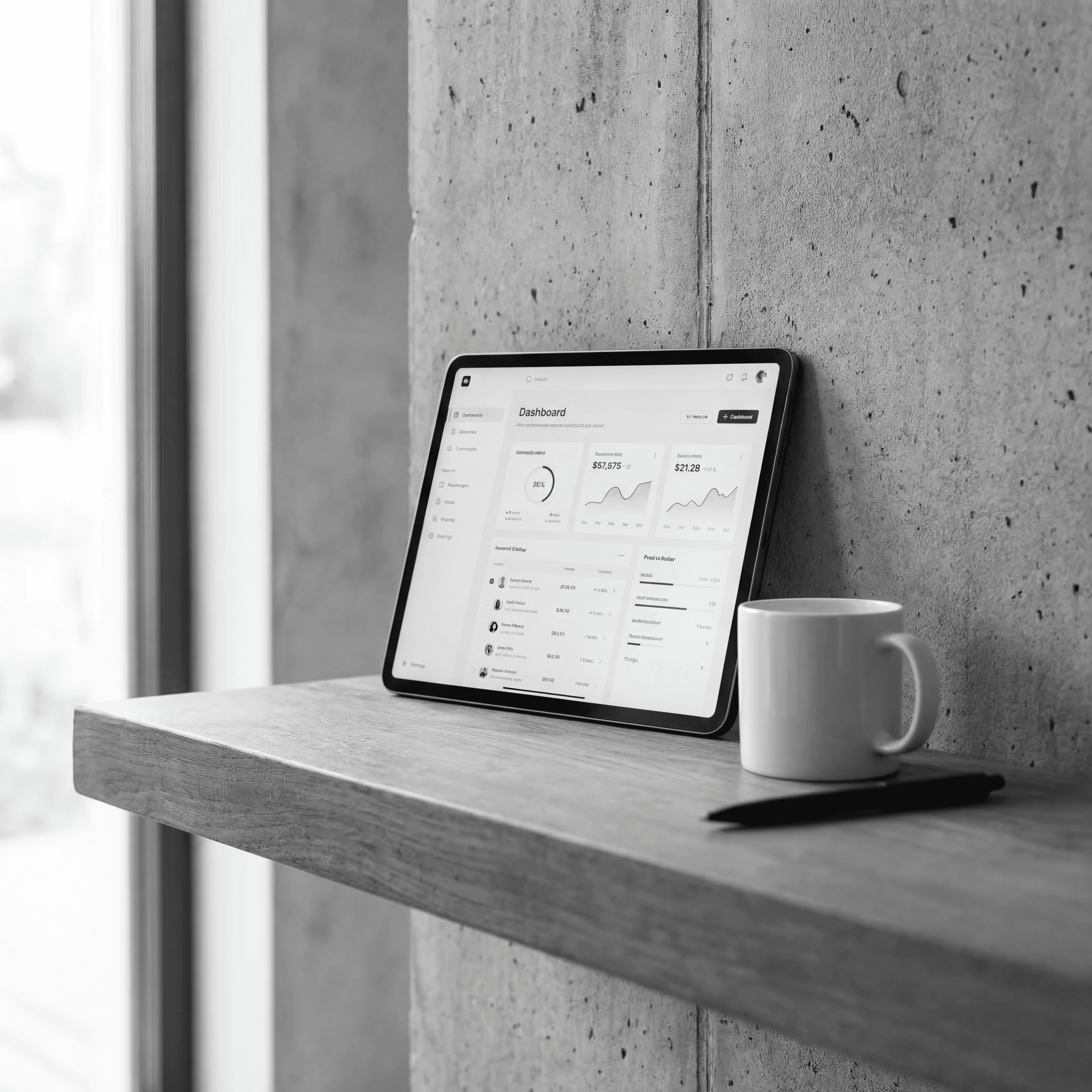 Webapplicatie interface, digitaal platform in gebruik